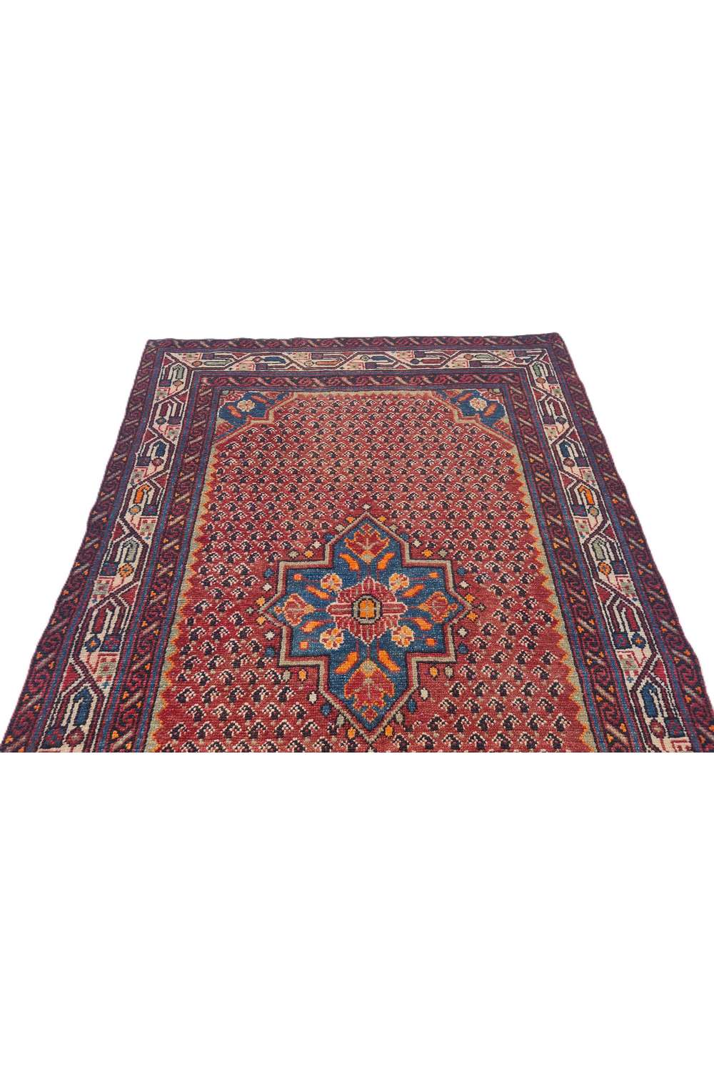 Amazing Hand Knotted Antique Persian Hamadan Wool Area Rug 5.2 x 3.6 Ft