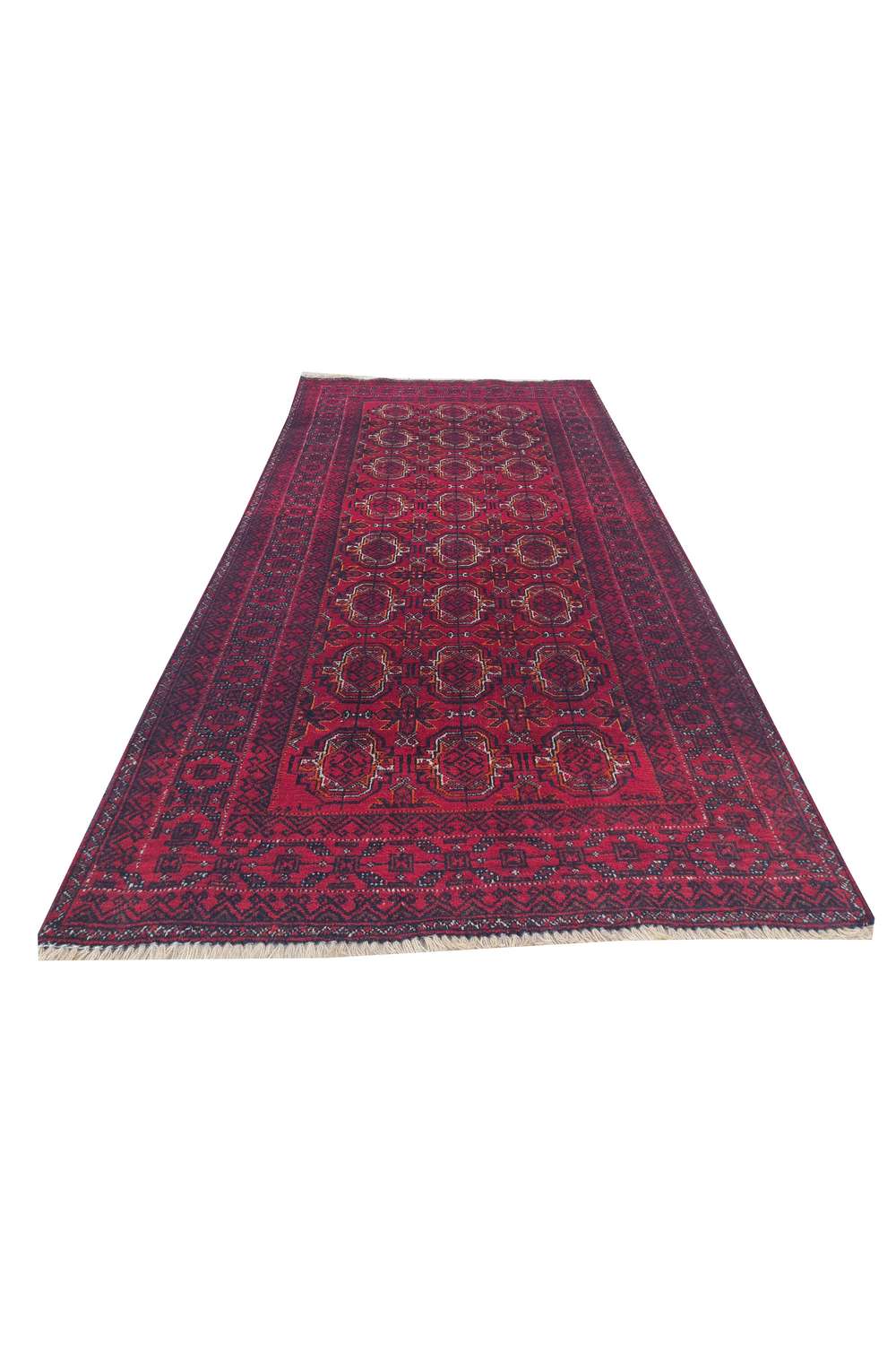 Amazing Hand Knotted Antique Afghan Turkmen Wool Area Rug 5.8 x 2.10 Ft