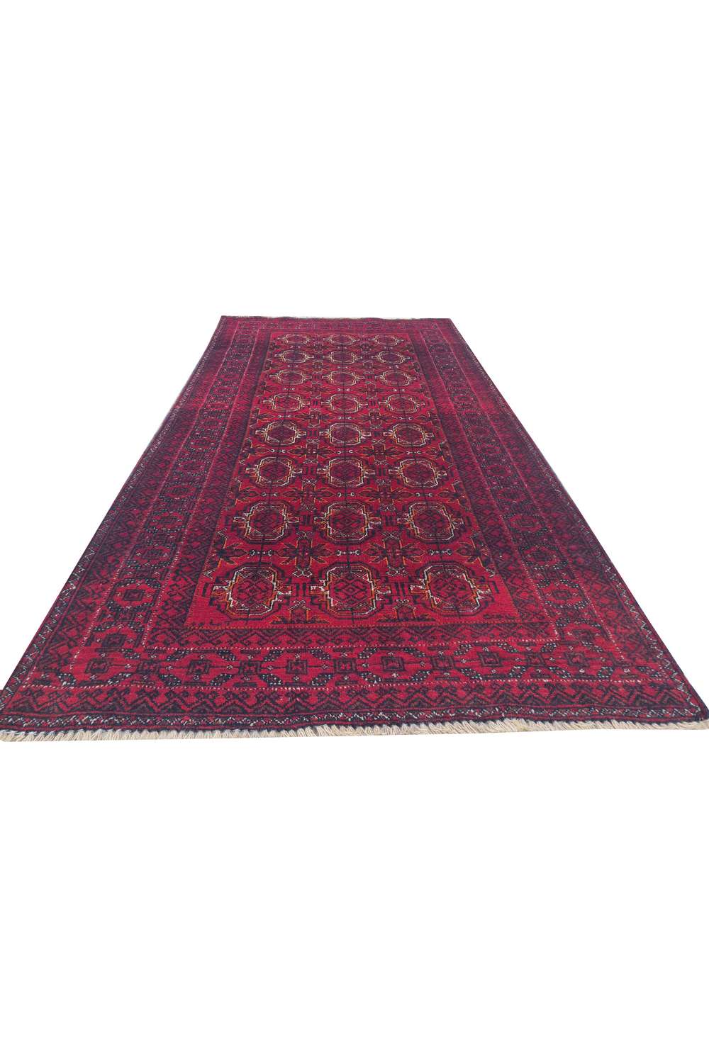 Amazing Hand Knotted Antique Afghan Turkmen Wool Area Rug 5.8 x 2.10 Ft