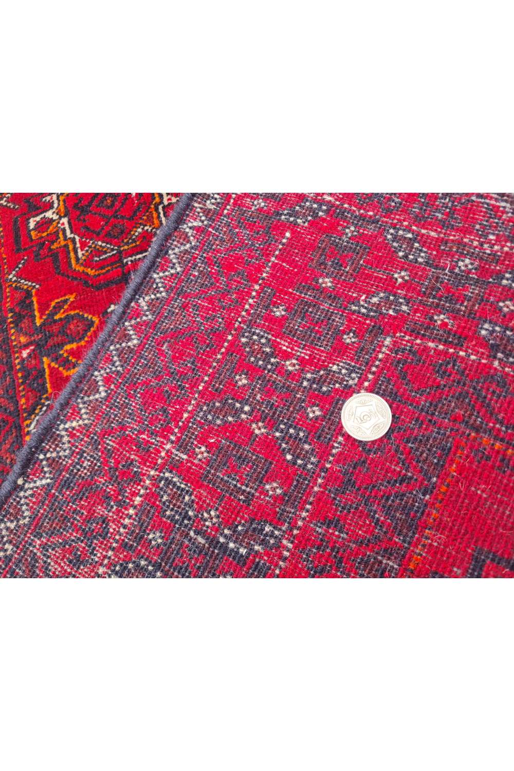 Amazing Hand Knotted Antique Afghan Turkmen Wool Area Rug 5.8 x 2.10 Ft