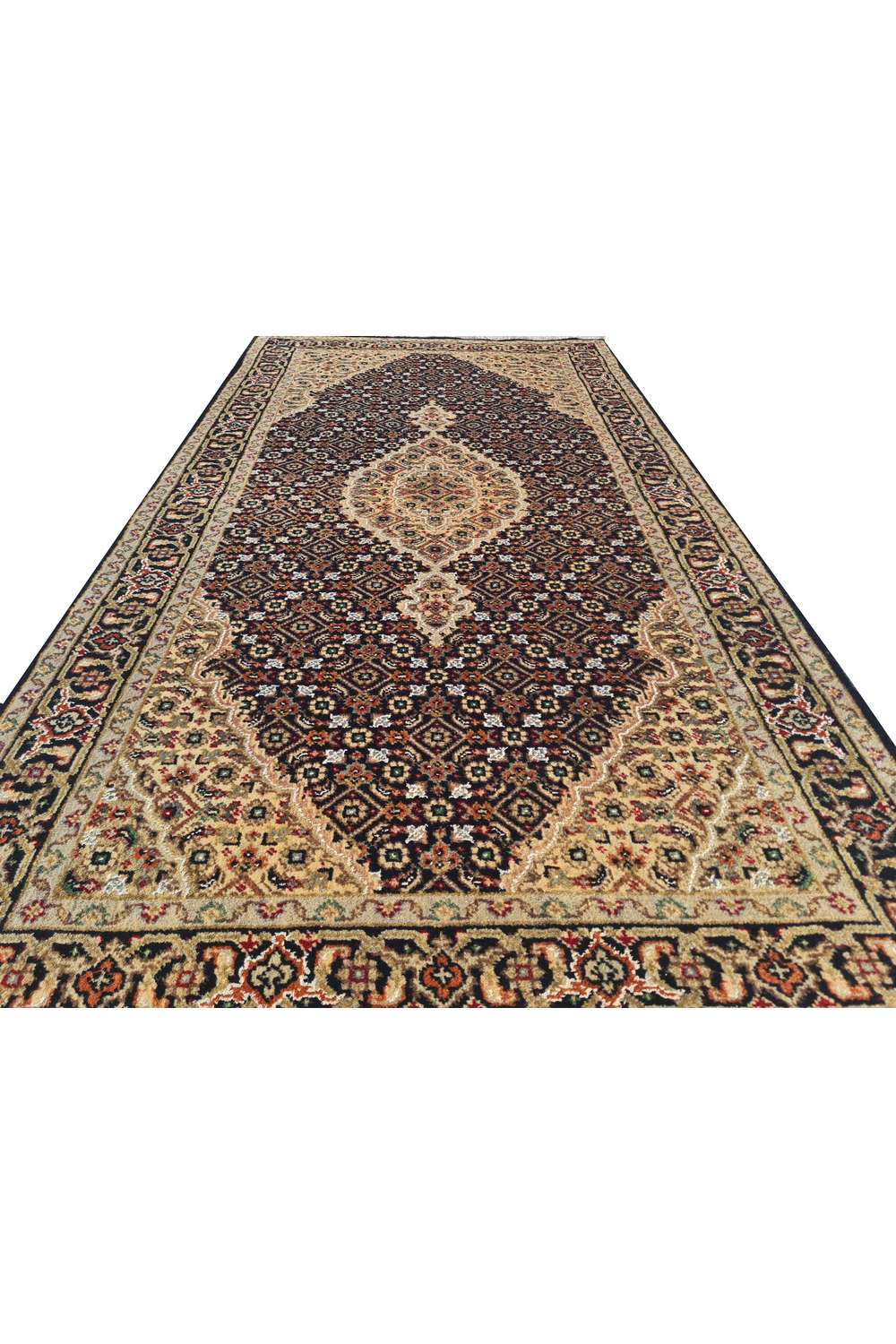 Amazing Hand Knotted Vintage Persian Tabriz Wool Area Rug 4.7 x 2.5 Ft