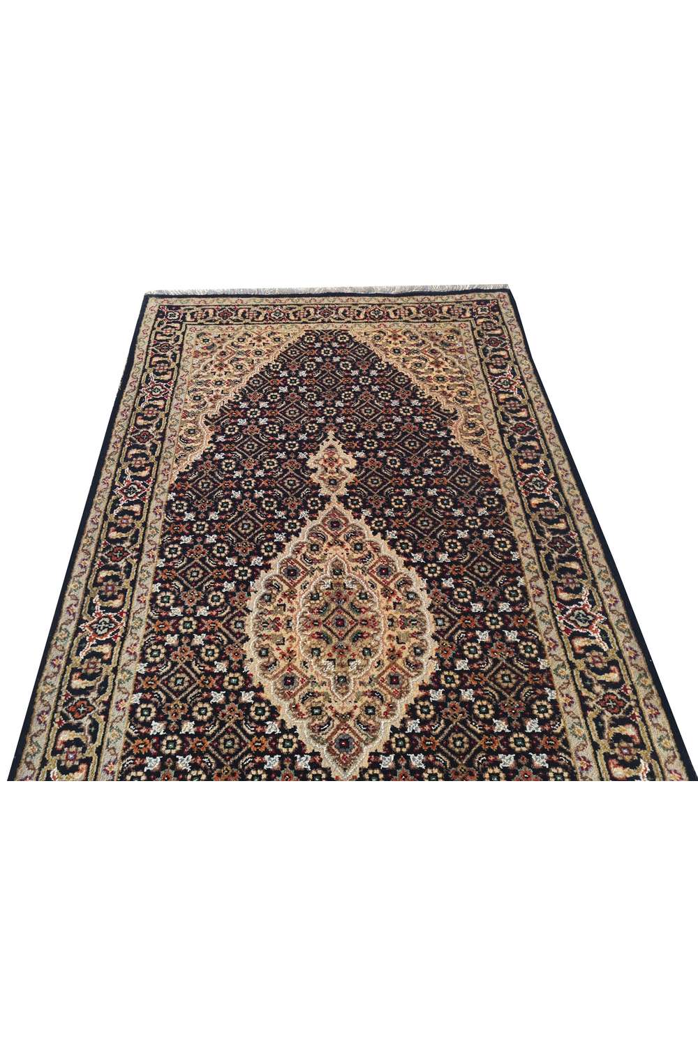 Amazing Hand Knotted Vintage Persian Tabriz Wool Area Rug 4.7 x 2.5 Ft