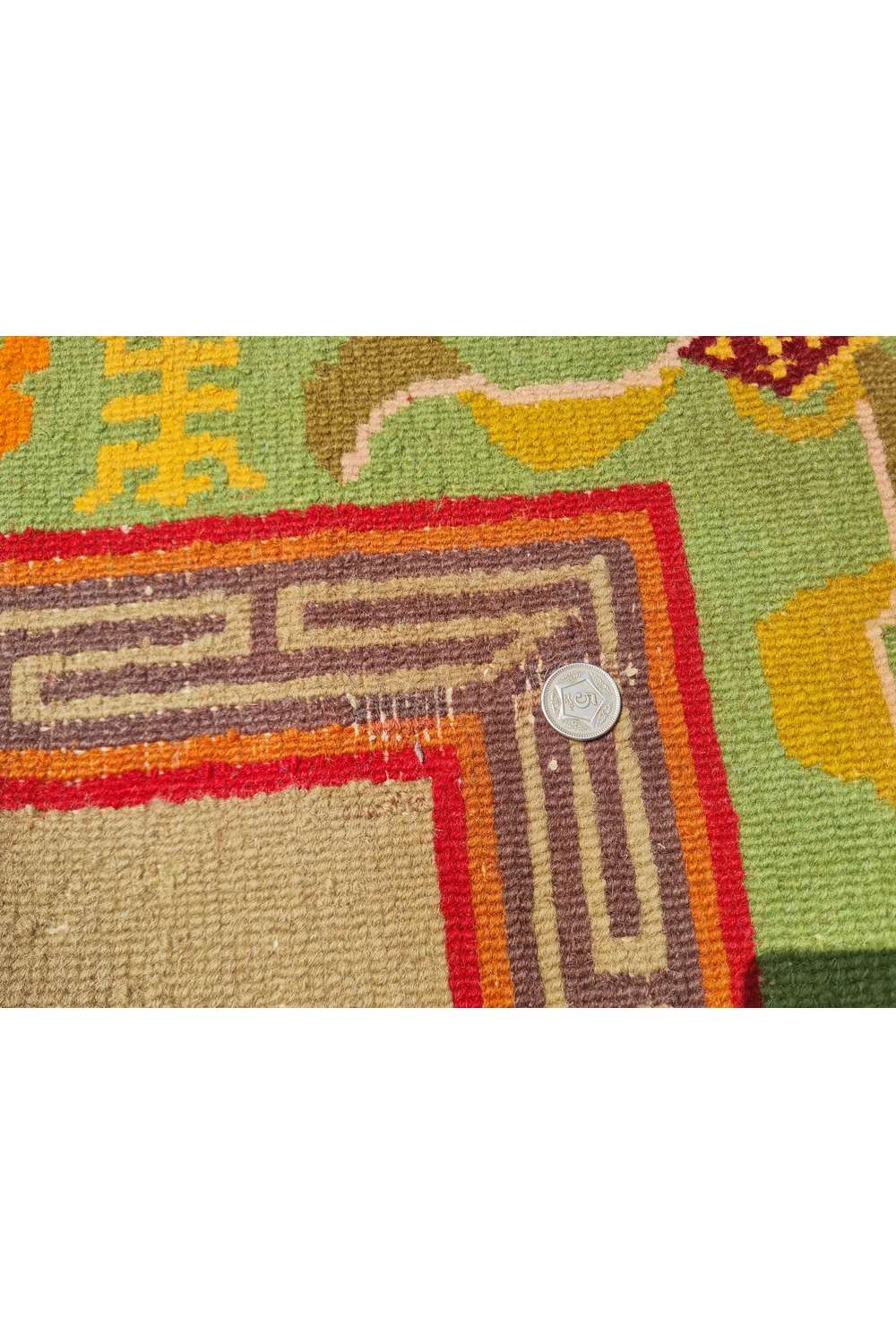 Amazing Hand Knotted Vintage Sino Tibet Silk Area Rug 5.10 x 3.11 Ft