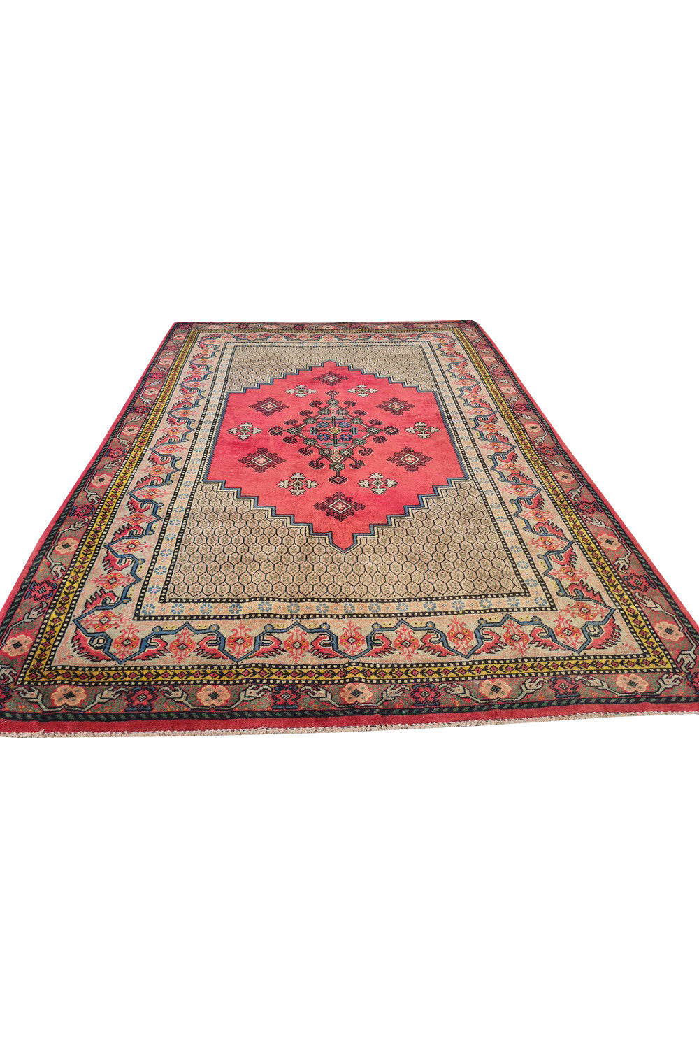 Authentic Hand Knotted Vintage Morocco Wool Area Rug 6 x 4 Ft (940 Ger-4)