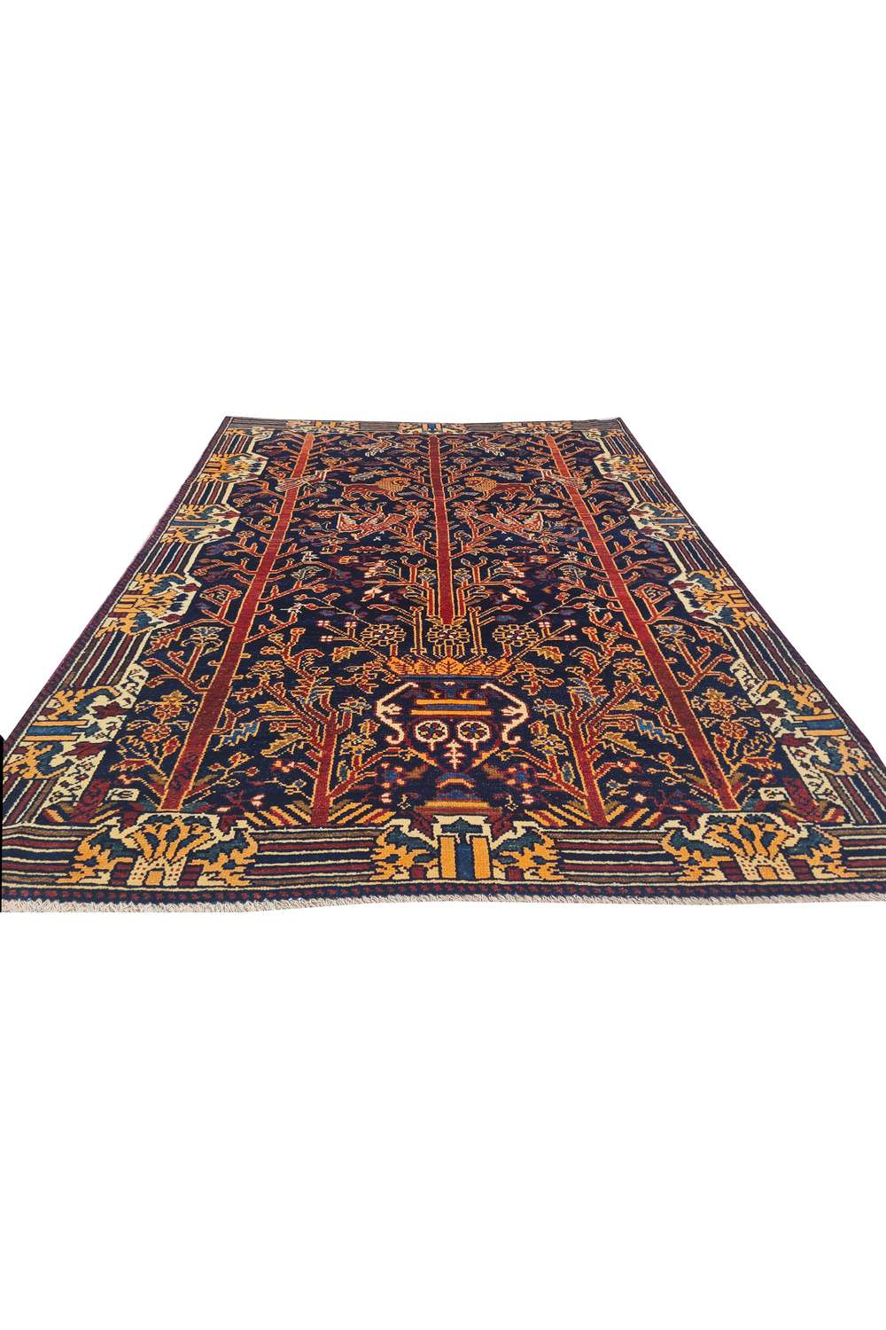 Amazing Hand Knotted Vintage Persian Malayaar Pictorial Wool Area Rug 5.1 x 3.9 Ft