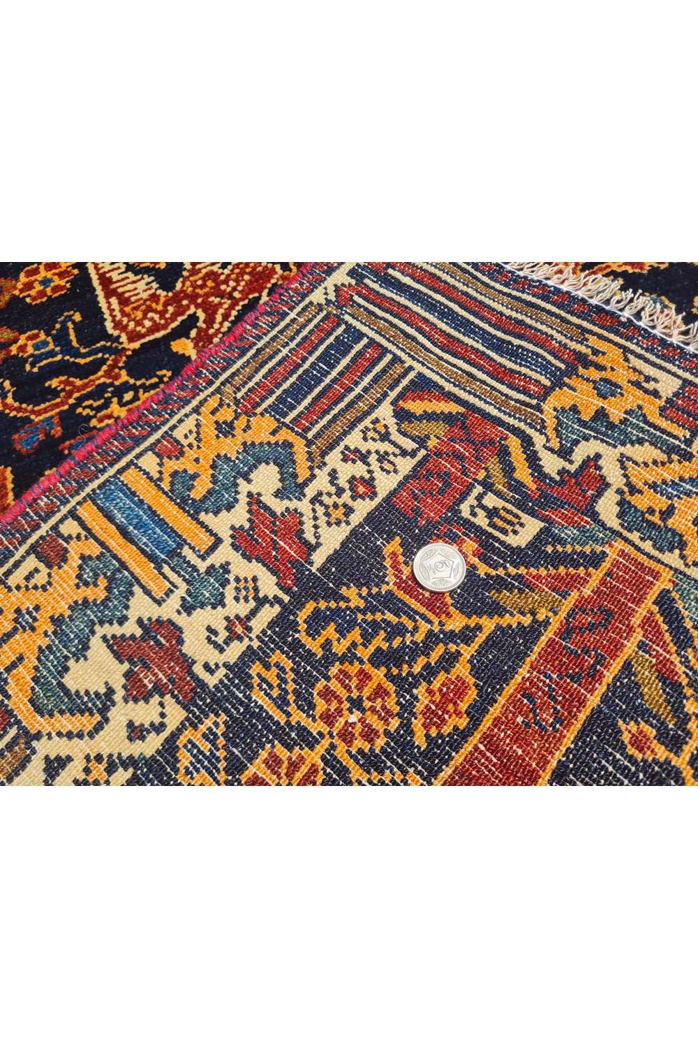Amazing Hand Knotted Vintage Persian Malayaar Pictorial Wool Area Rug 5.1 x 3.9 Ft