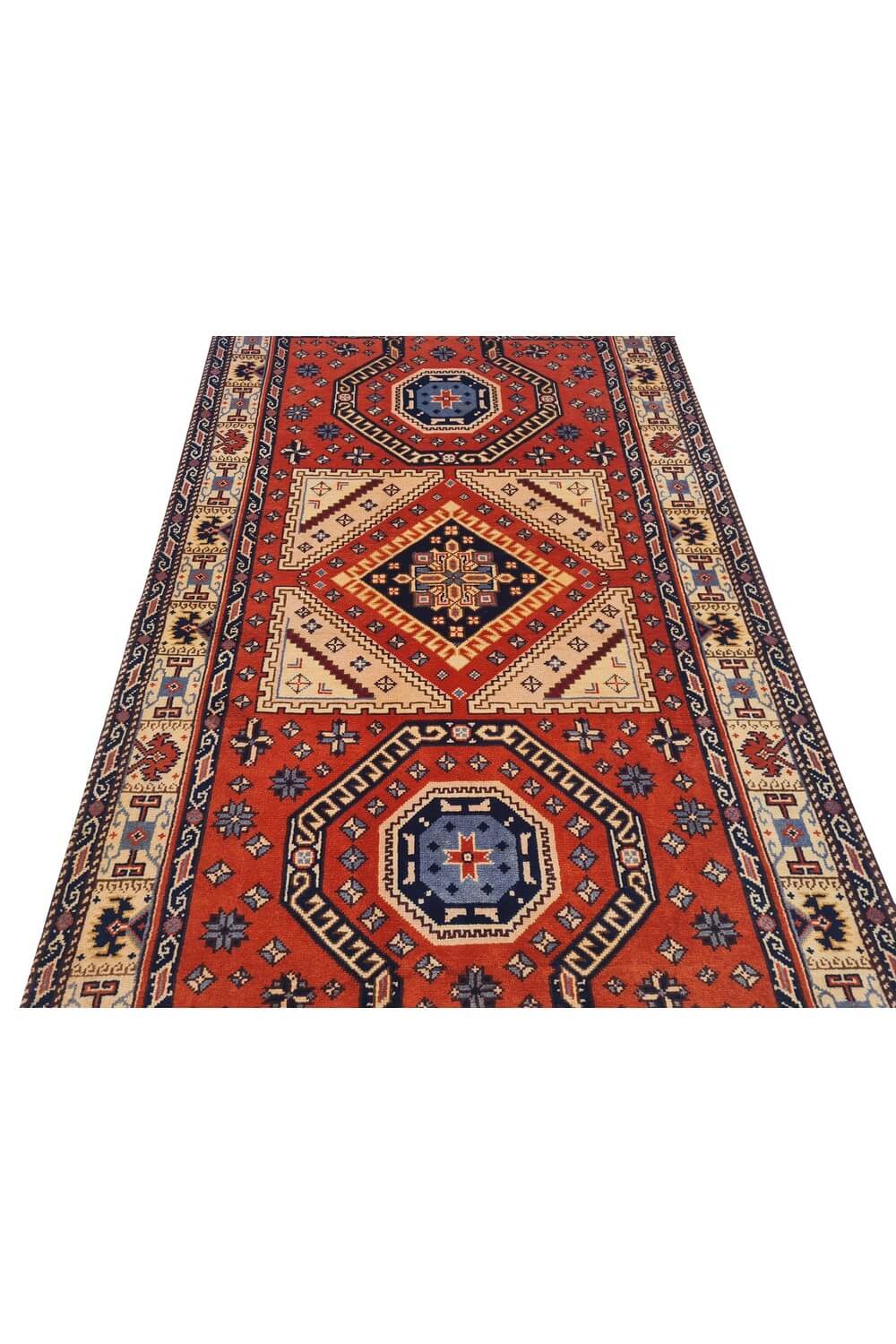 Authentic Hand Knotted Vintage Bulgaria Wool Area Rug 6 x 4 Ft