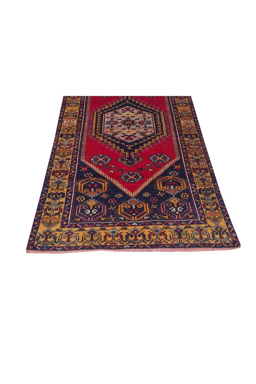 Authentic Hand Knotted Vintage Turkish Wool Area Rug 5.11 x 3.4 Ft