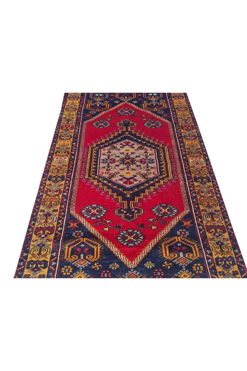 Authentic Hand Knotted Vintage Turkish Wool Area Rug 5.11 x 3.4 Ft