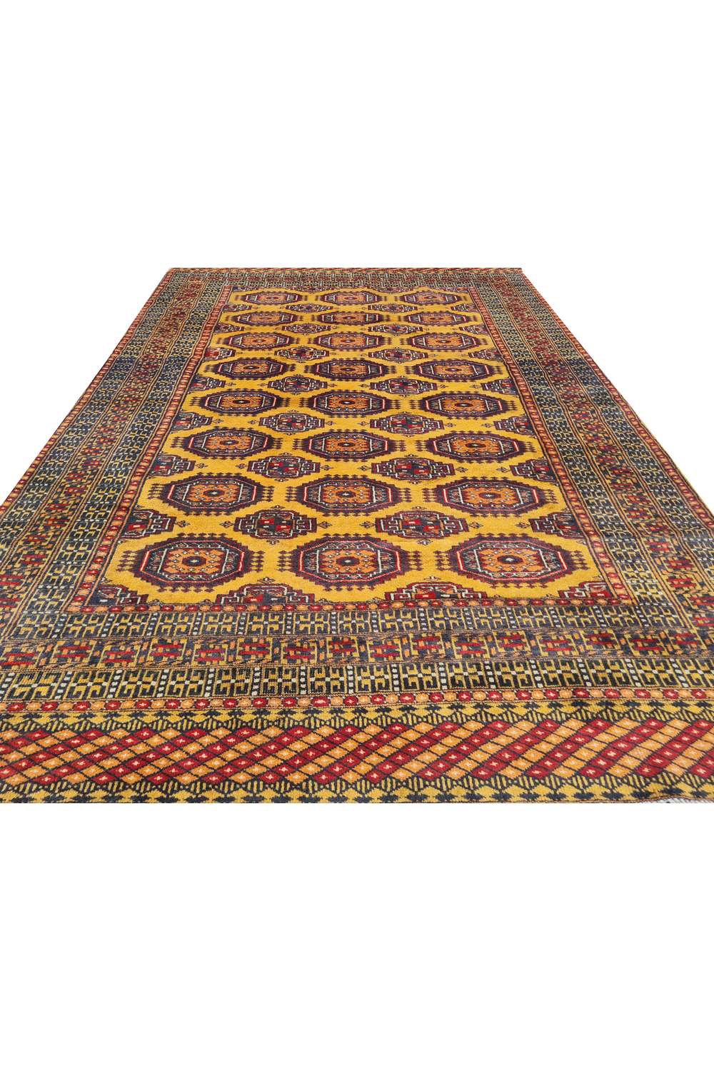 Amazing Hand Knotted Vintage Pakistani Bokhara Jhaldar Wool Area Rug 5.11 x 3.10 Ft