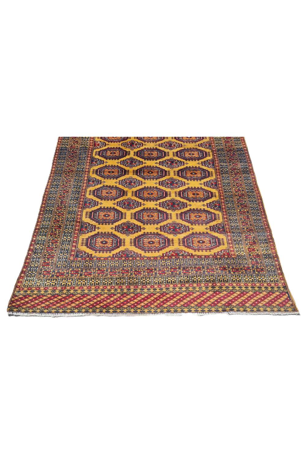 Amazing Hand Knotted Vintage Pakistani Bokhara Jhaldar Wool Area Rug 5.11 x 3.10 Ft