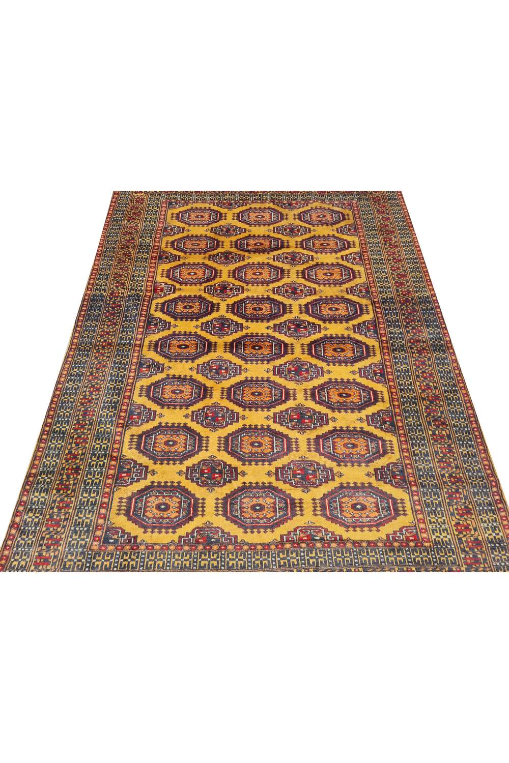 Amazing Hand Knotted Vintage Pakistani Bokhara Jhaldar Wool Area Rug 5.11 x 3.10 Ft