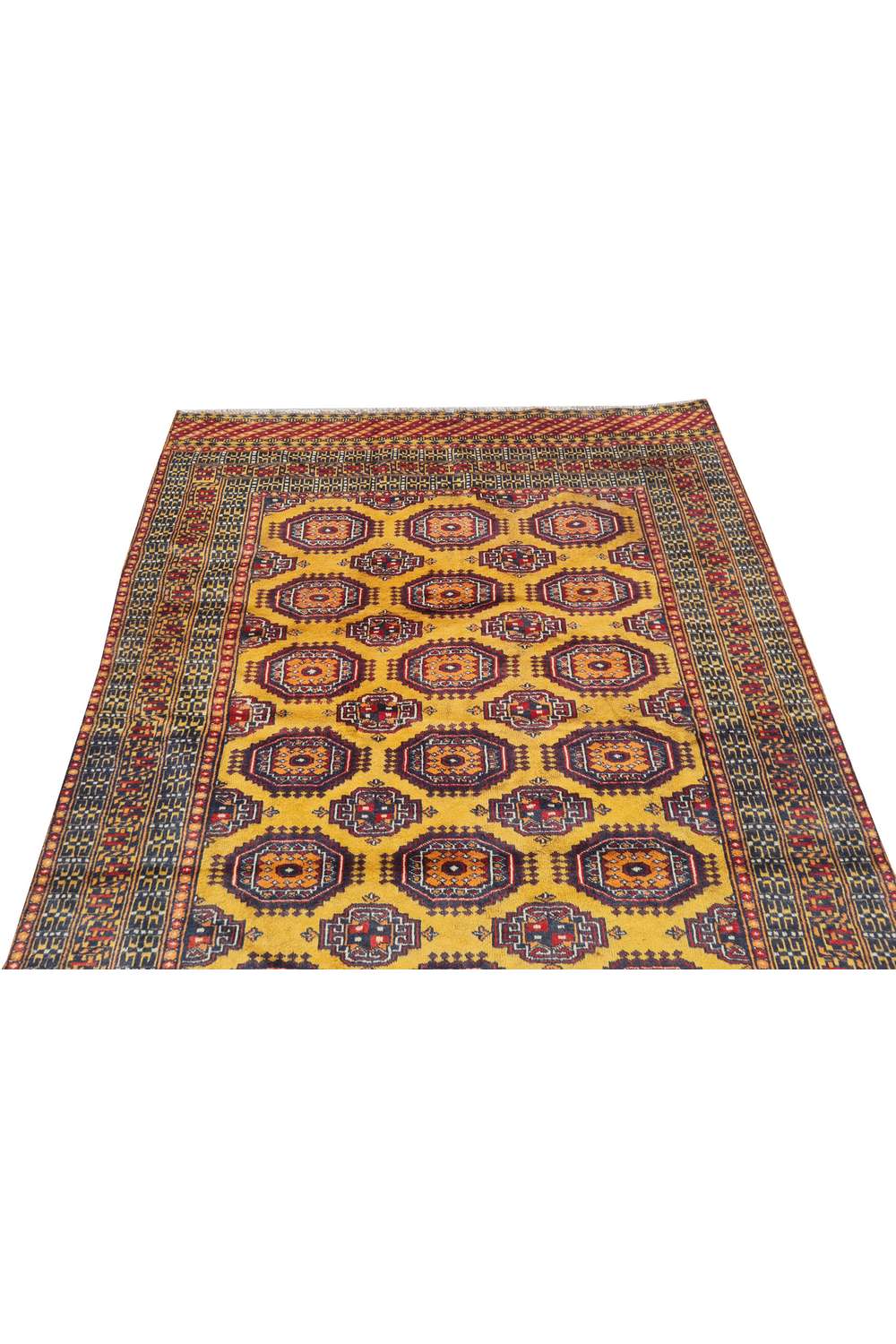 Amazing Hand Knotted Vintage Pakistani Bokhara Jhaldar Wool Area Rug 5.11 x 3.10 Ft