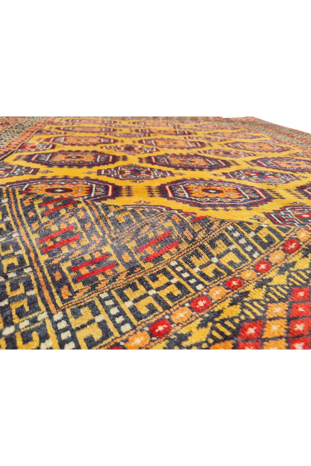Amazing Hand Knotted Vintage Pakistani Bokhara Jhaldar Wool Area Rug 5.11 x 3.10 Ft