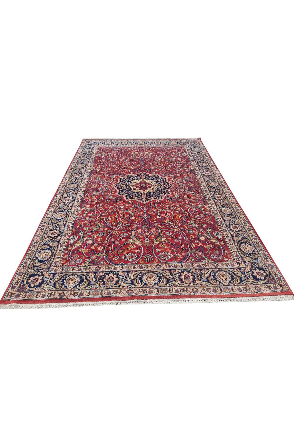 Amazing Hand Knotted Vintage Isfhaan Wool Area Rug 6 x 4 Ft