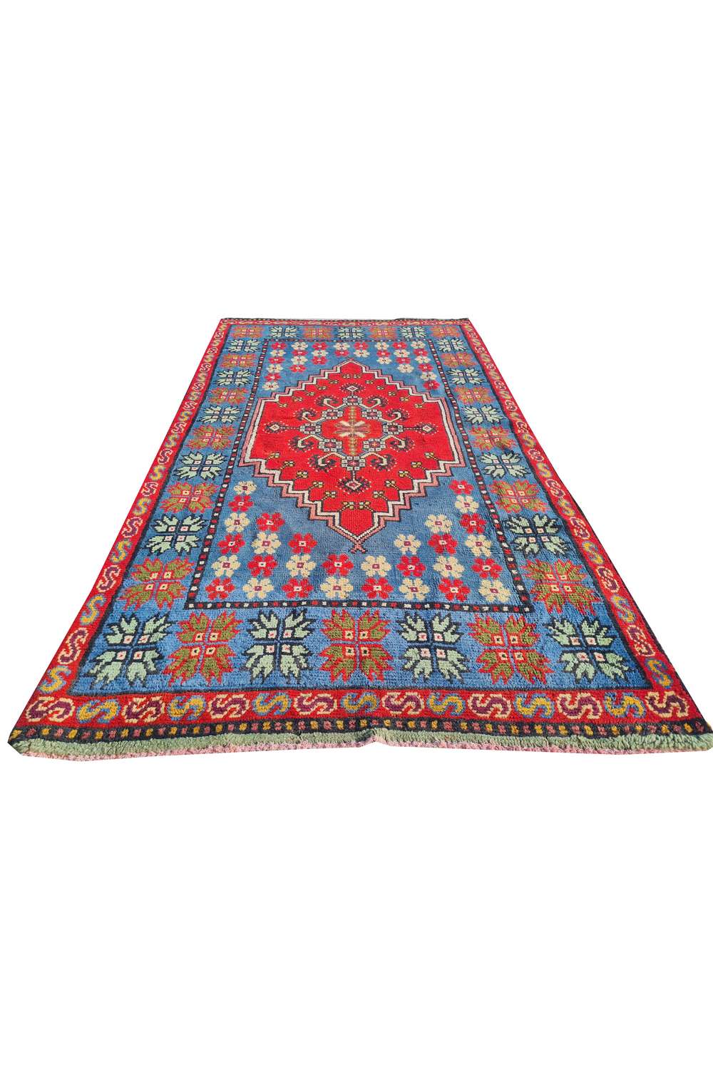 Amazing Hand Knotted Vintage Moroccan Wool Area Rug 6.6 x 3.6 Ft