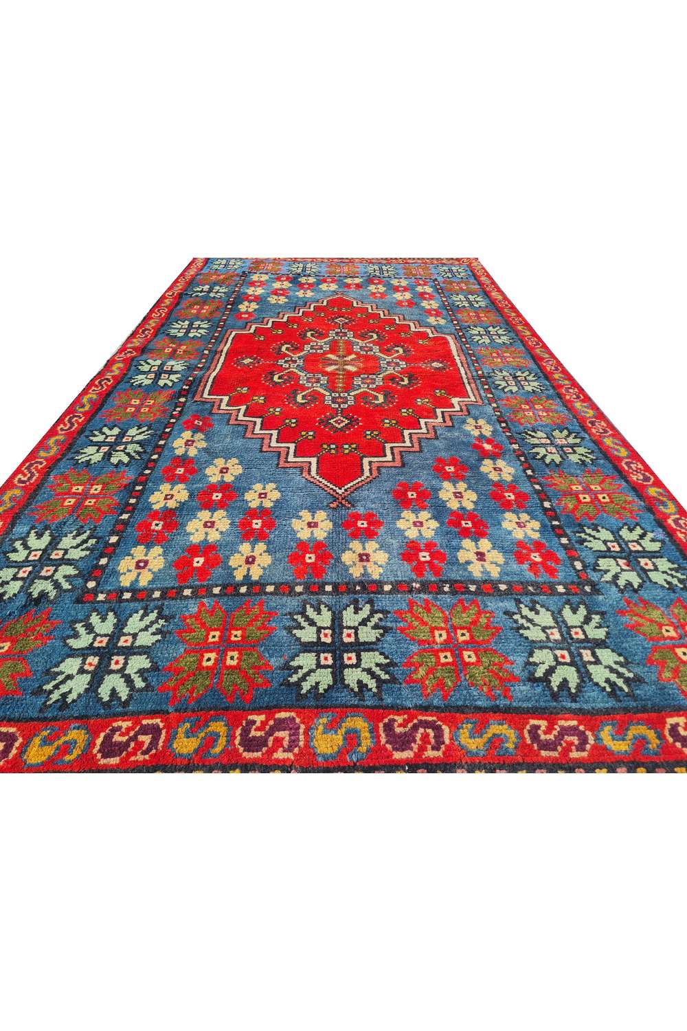 Amazing Hand Knotted Vintage Moroccan Wool Area Rug 6.6 x 3.6 Ft
