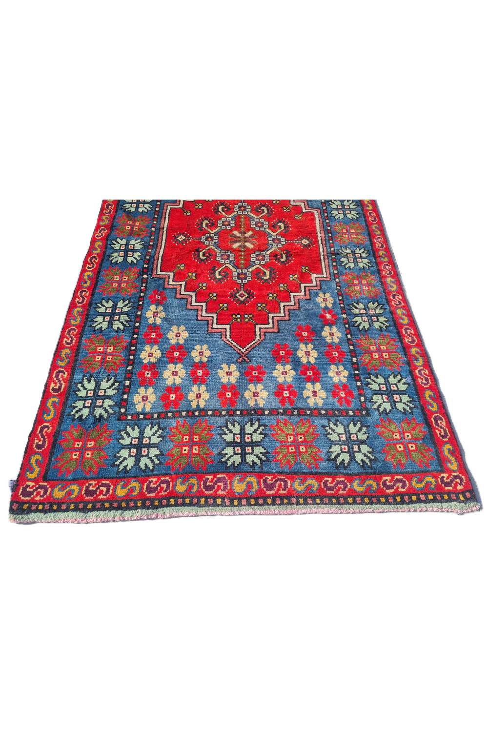 Amazing Hand Knotted Vintage Moroccan Wool Area Rug 6.6 x 3.6 Ft