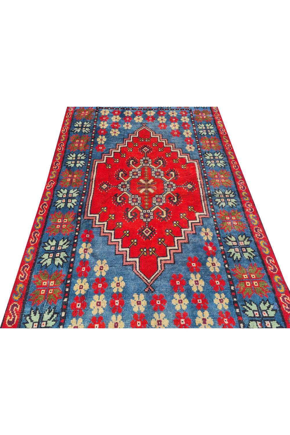 Amazing Hand Knotted Vintage Moroccan Wool Area Rug 6.6 x 3.6 Ft