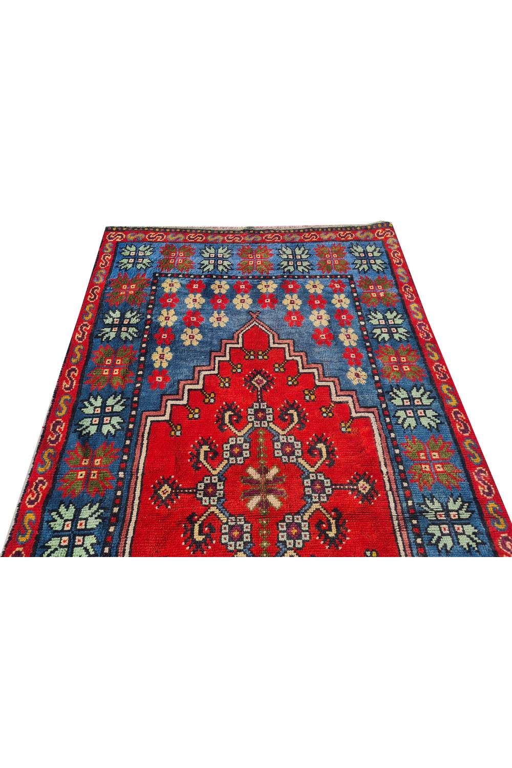 Amazing Hand Knotted Vintage Moroccan Wool Area Rug 6.6 x 3.6 Ft