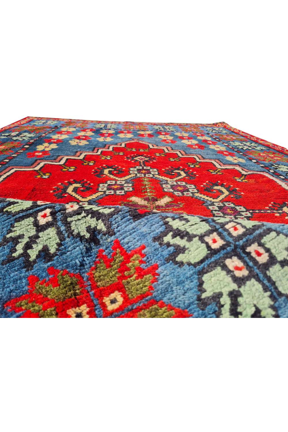 Amazing Hand Knotted Vintage Moroccan Wool Area Rug 6.6 x 3.6 Ft