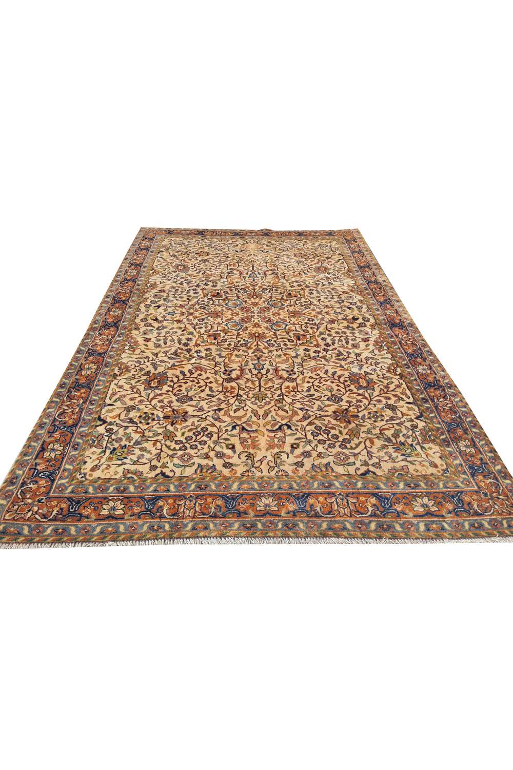 Amazing Hand Knotted Vintage Tabriz Wool Area Rug 6.6 x 4.4 Ft