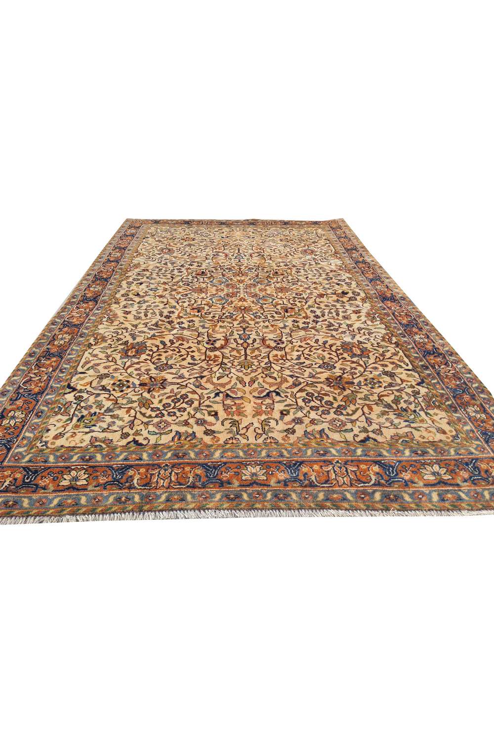 Amazing Hand Knotted Vintage Tabriz Wool Area Rug 6.6 x 4.4 Ft