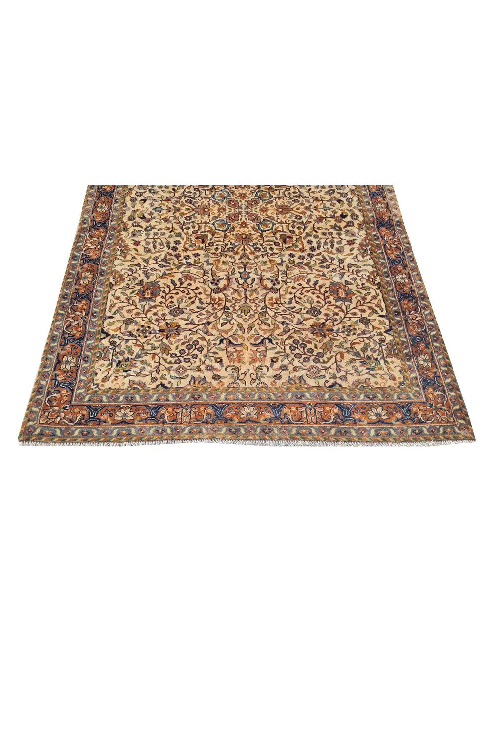 Amazing Hand Knotted Vintage Traditional Tribal Tabreez Wool Area Rug 7 x 4 Ft