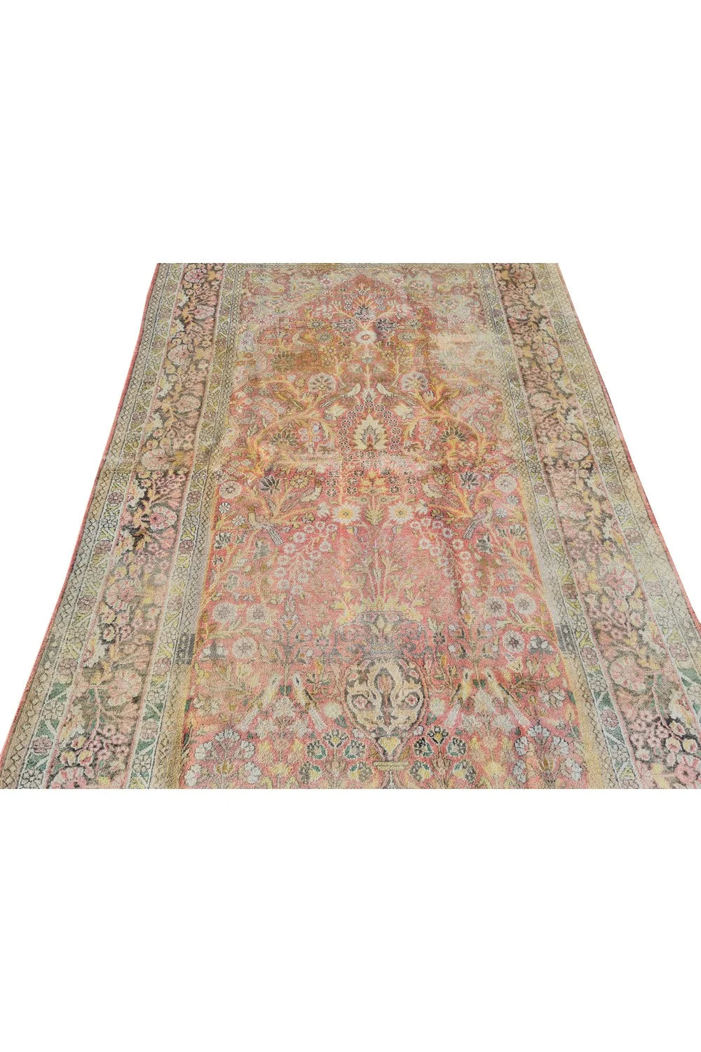 Amazing Hand Knotted Antique Traditional Tribal Kashmir Pictorial Silk Area Rug 6 x 4 Ft