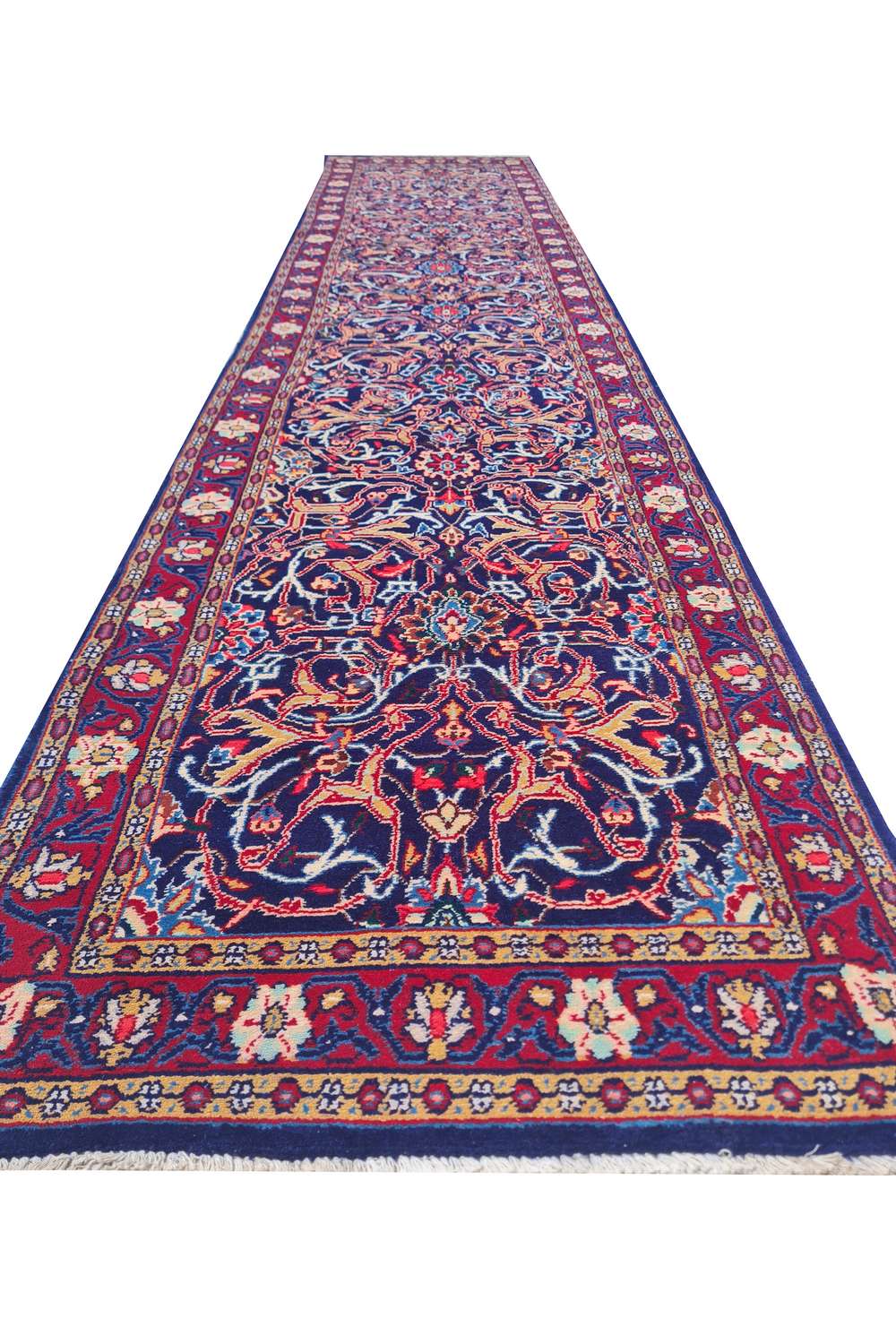 Amazing Hand Knotted Vintage Baghtiyaar Wool Area Runner Rug 12.9 x 2.7 Ft