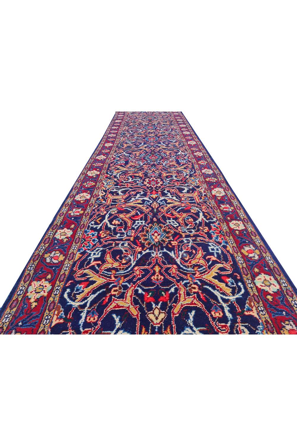 Amazing Hand Knotted Vintage Baghtiyaar Wool Area Runner Rug 12.9 x 2.7 Ft