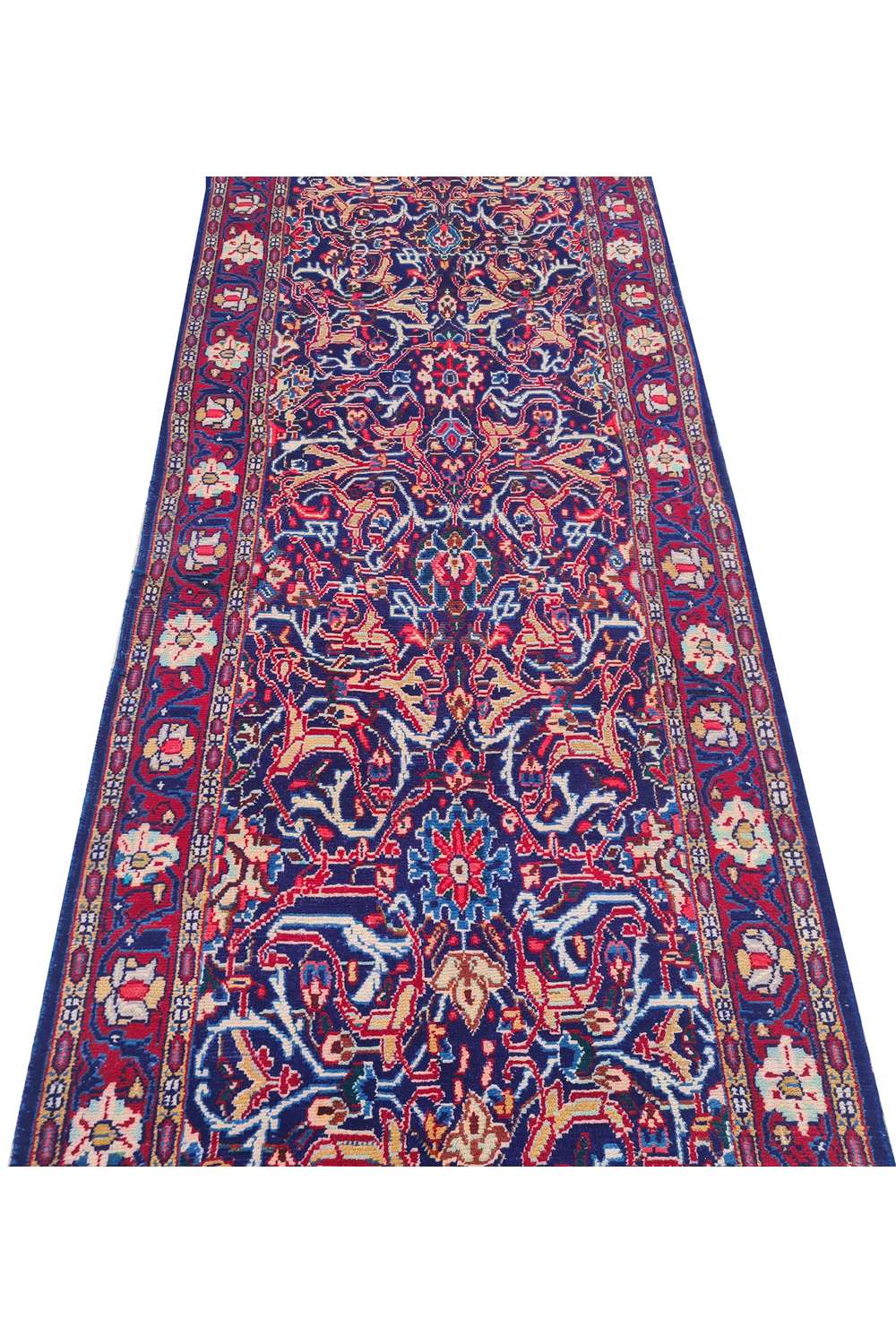Amazing Hand Knotted Vintage Baghtiyaar Wool Area Runner Rug 12.9 x 2.7 Ft