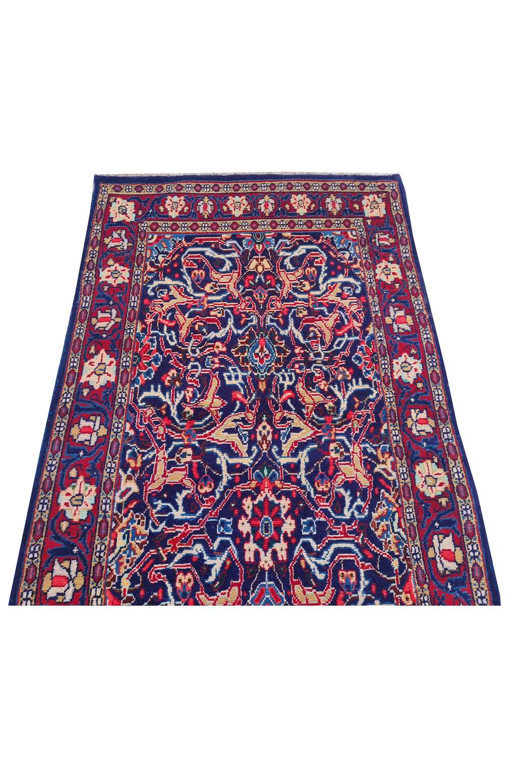 Amazing Hand Knotted Vintage Baghtiyaar Wool Area Runner Rug 12.9 x 2.7 Ft