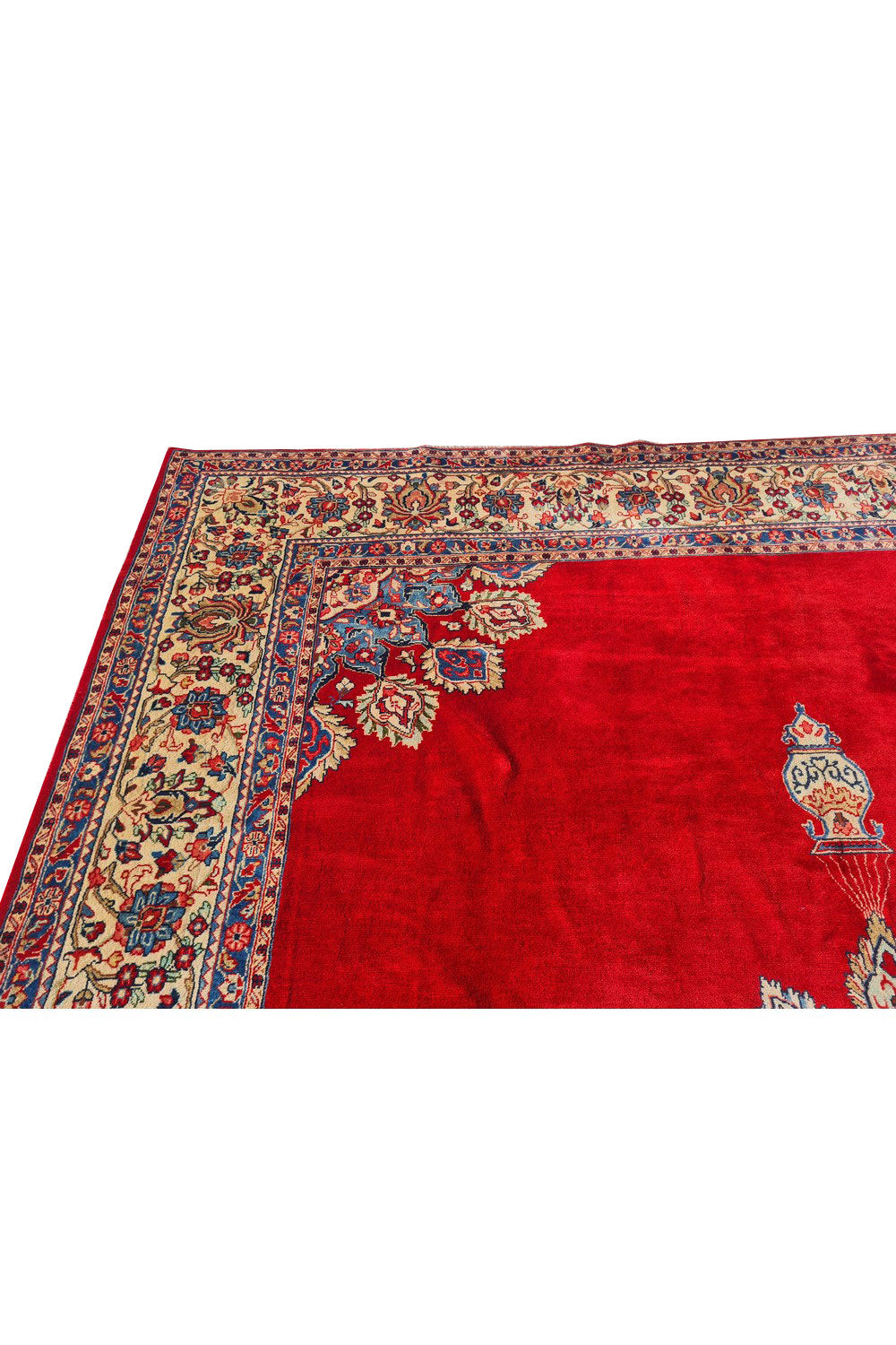 Authentic Hand Knotted Vintage Qashoun Wool Area Rug 12.2 x 8.11 Ft