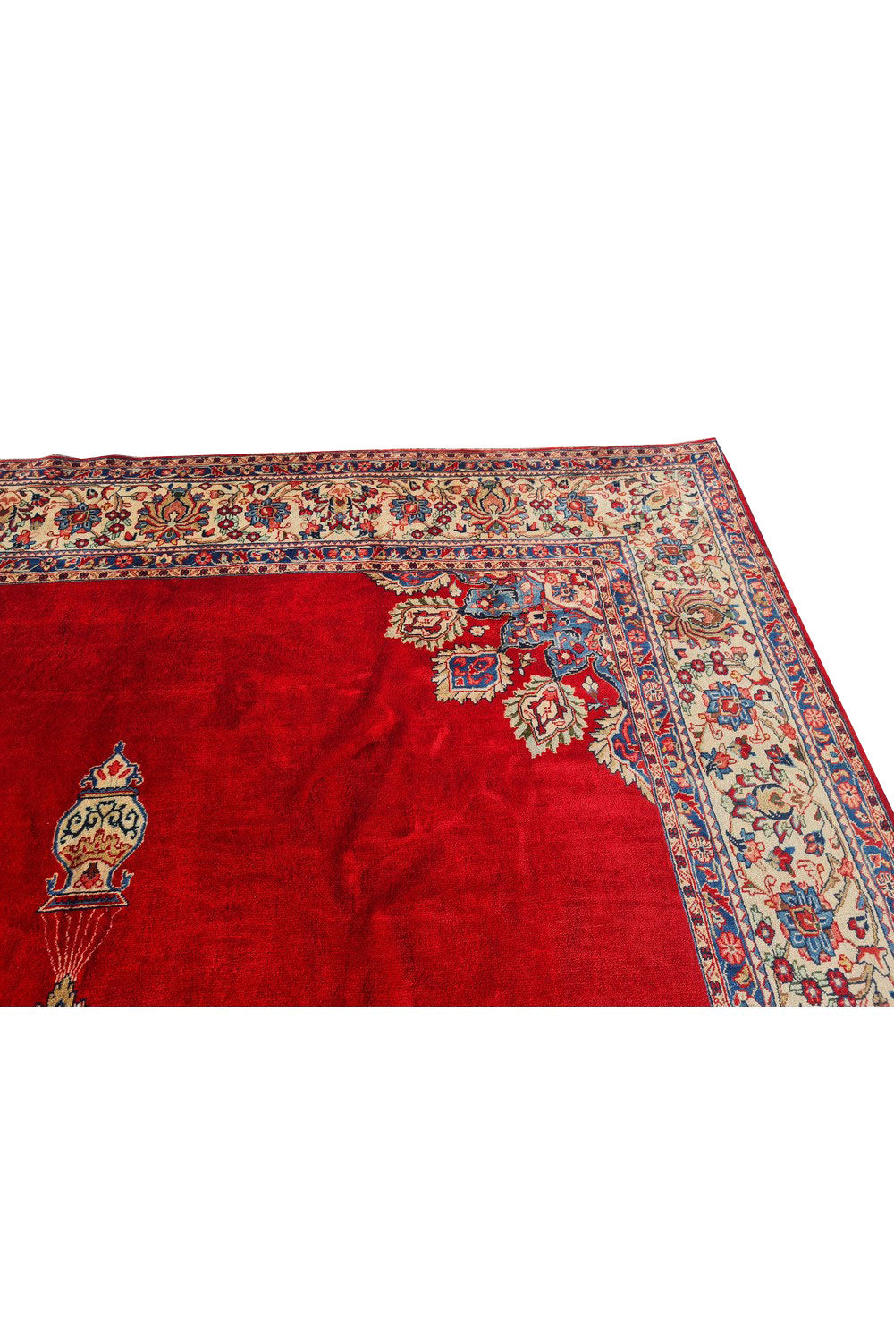 Authentic Hand Knotted Vintage Qashoun Wool Area Rug 12.2 x 8.11 Ft