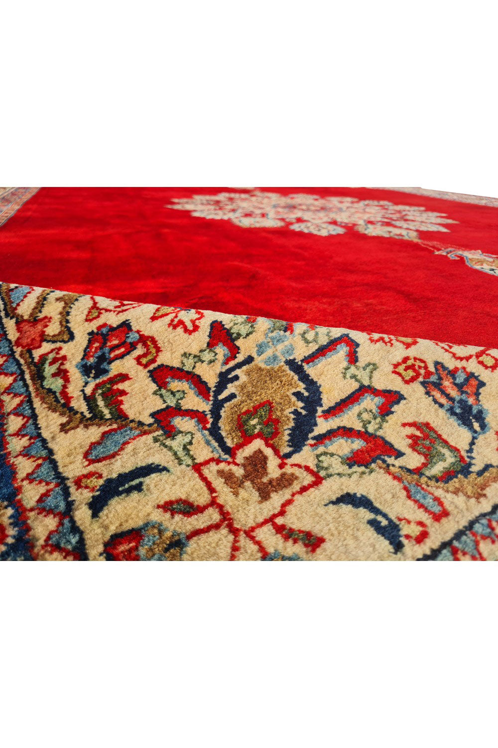 Authentic Hand Knotted Vintage Qashoun Wool Area Rug 12.2 x 8.11 Ft