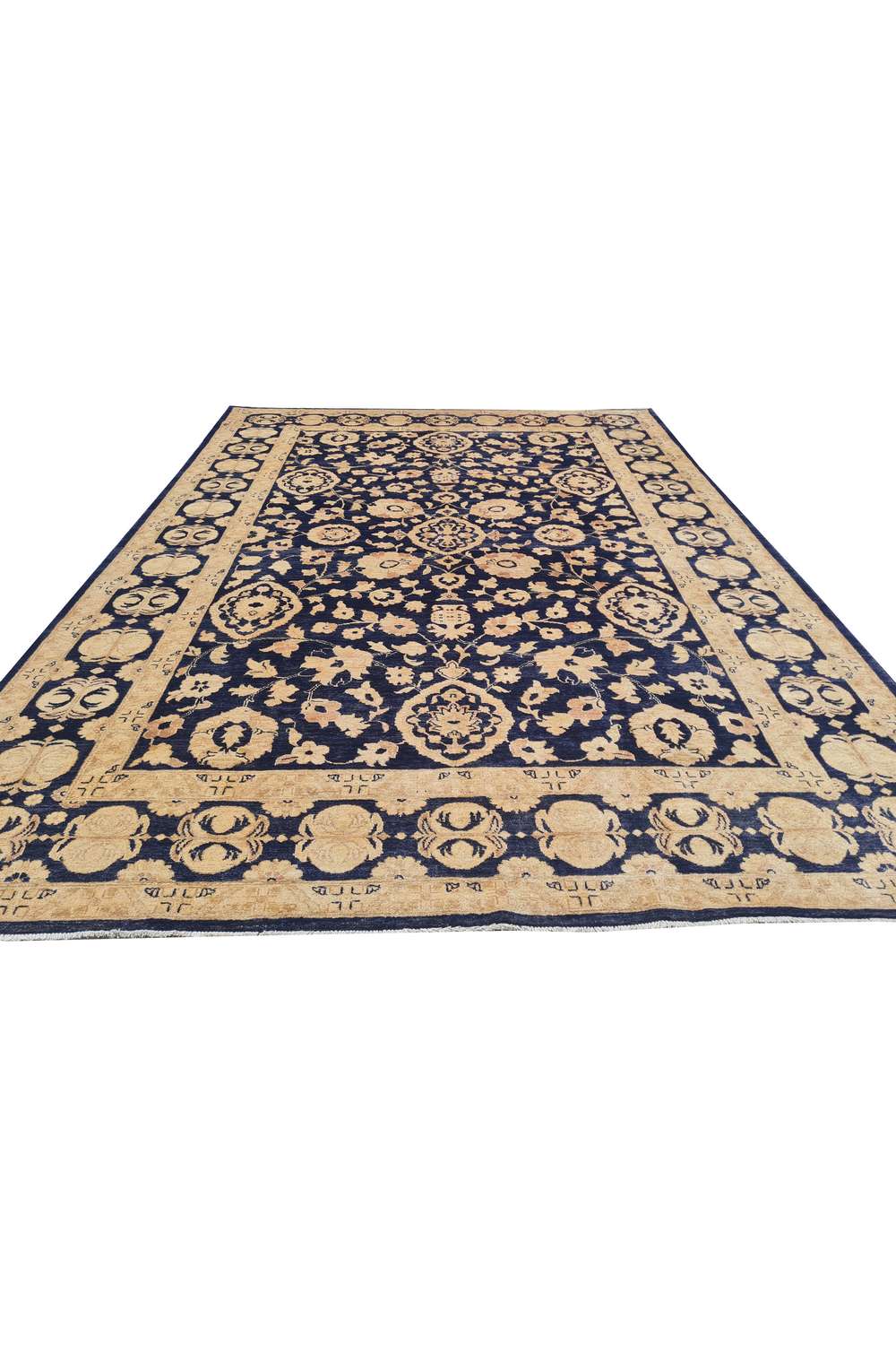 Amazing Hand Knotted Vintage Afghan Chobi Wool Area Rug 11.5 x 8.4 Ft