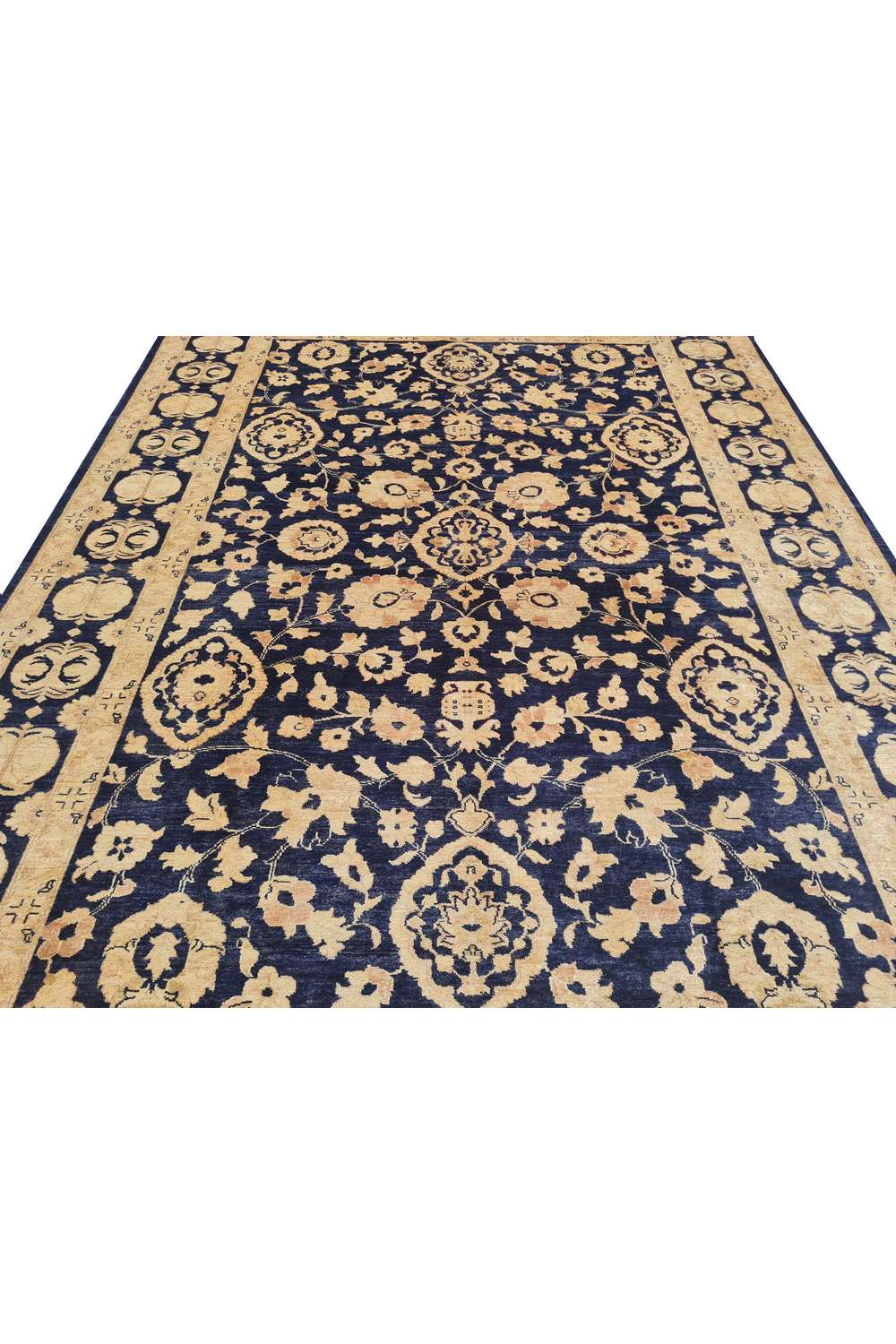 Amazing Hand Knotted Vintage Afghan Chobi Wool Area Rug 11.5 x 8.4 Ft