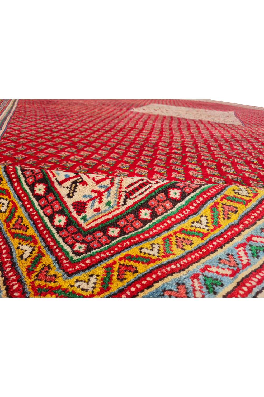 Amazing Hand Knotted Vintage Badam Gul Wool Area Rug 13 x 10 Ft