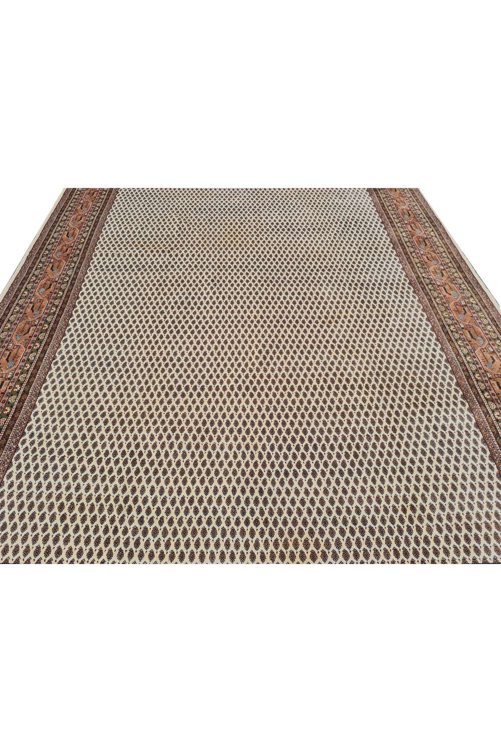 Amazing Hand Knotted Vintage Badam Gul Wool Area Rug 11 x 8 Ft