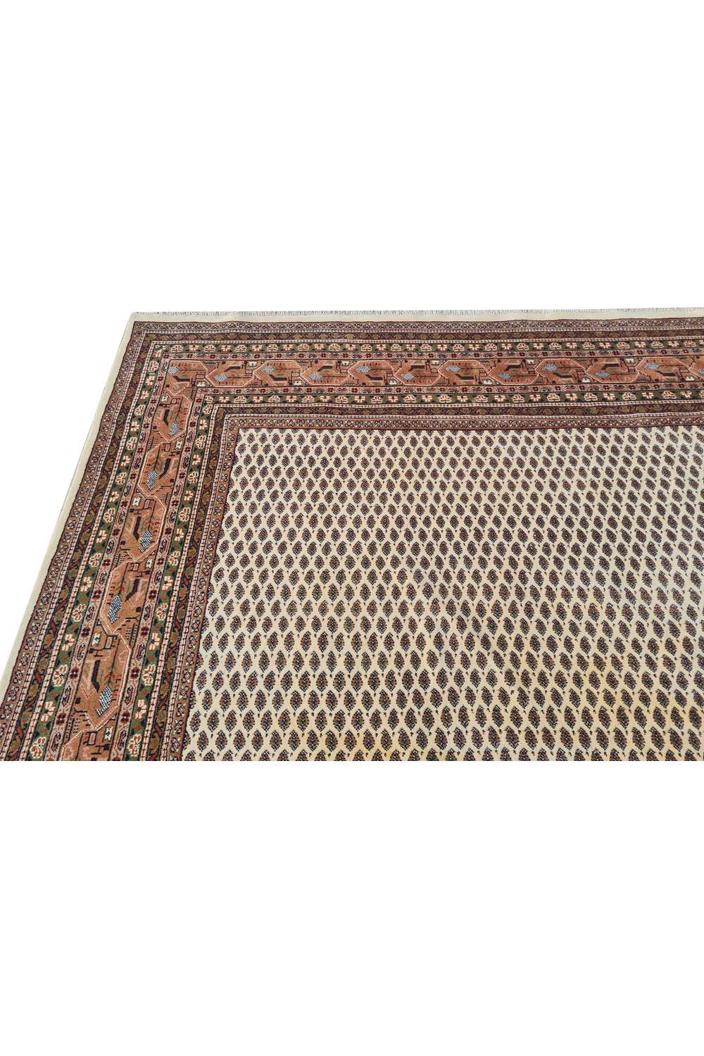 Amazing Hand Knotted Vintage Badam Gul Wool Area Rug 11 x 8 Ft