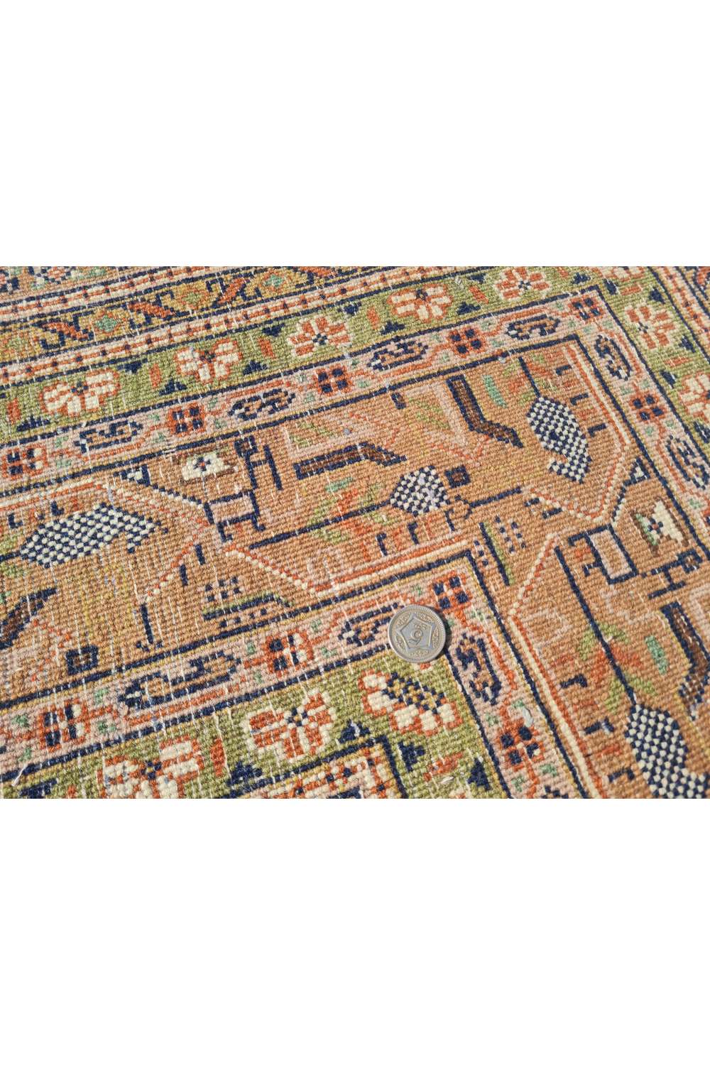 Amazing Hand Knotted Vintage Badam Gul Wool Area Rug 11 x 8 Ft