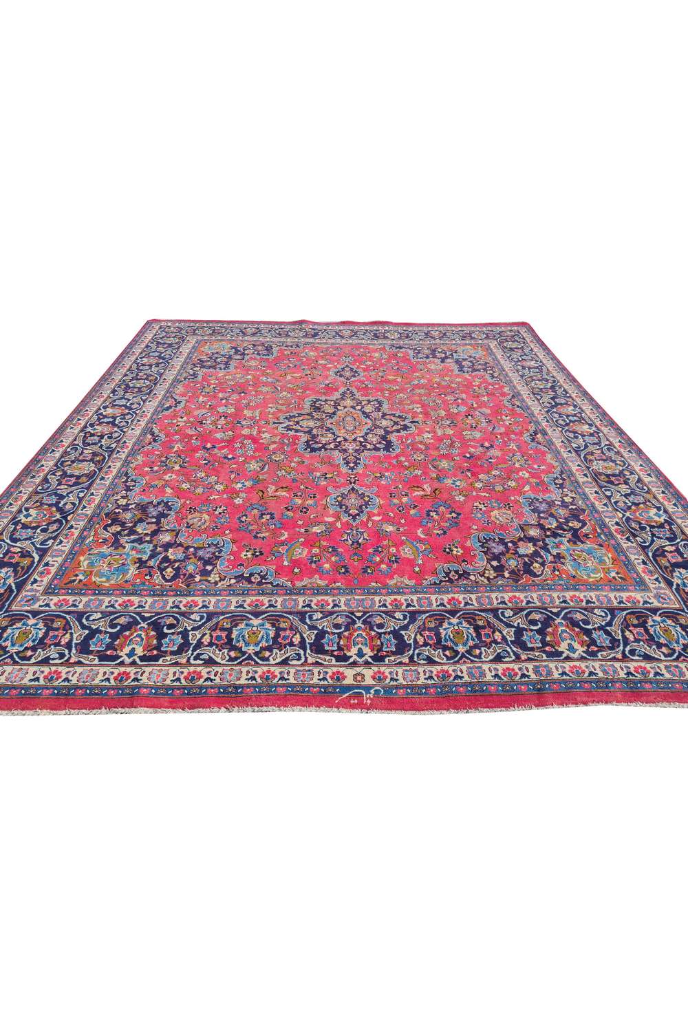 Amazing Hand Knotted Vintage Mashoud Wool Area Rug 11.2 x 9.5 Ft