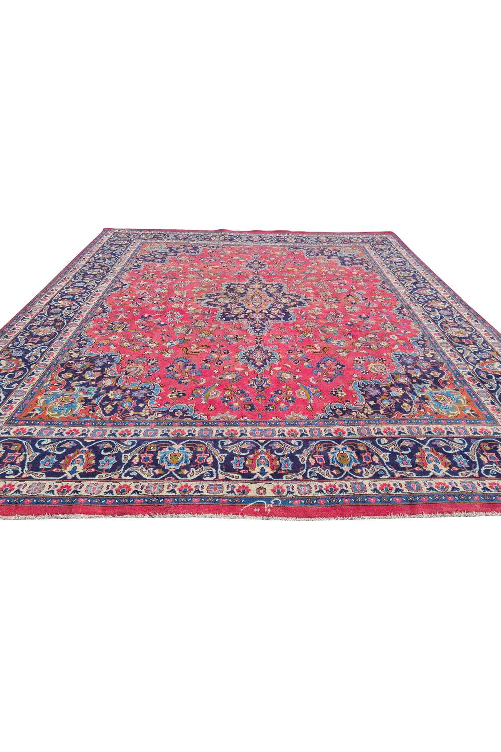 Amazing Hand Knotted Vintage Mashoud Wool Area Rug 11.2 x 9.5 Ft