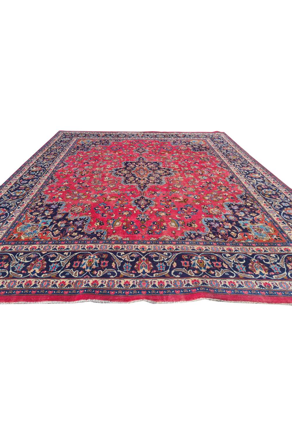 Amazing Hand Knotted Vintage Mashoud Wool Area Rug 11.2 x 9.5 Ft