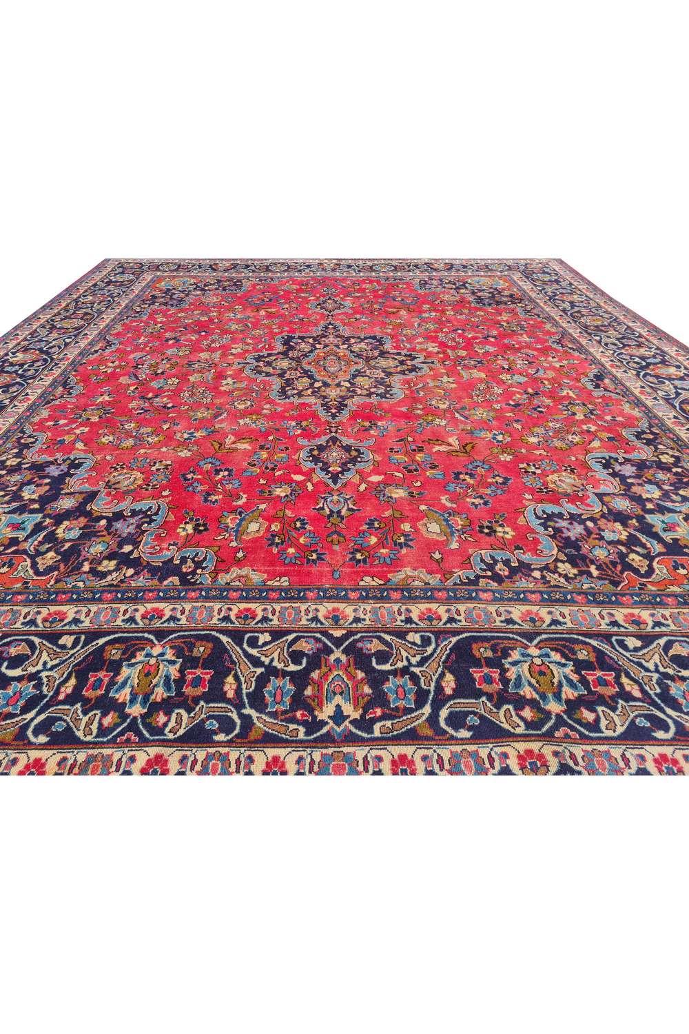 Amazing Hand Knotted Vintage Mashoud Wool Area Rug 11.2 x 9.5 Ft