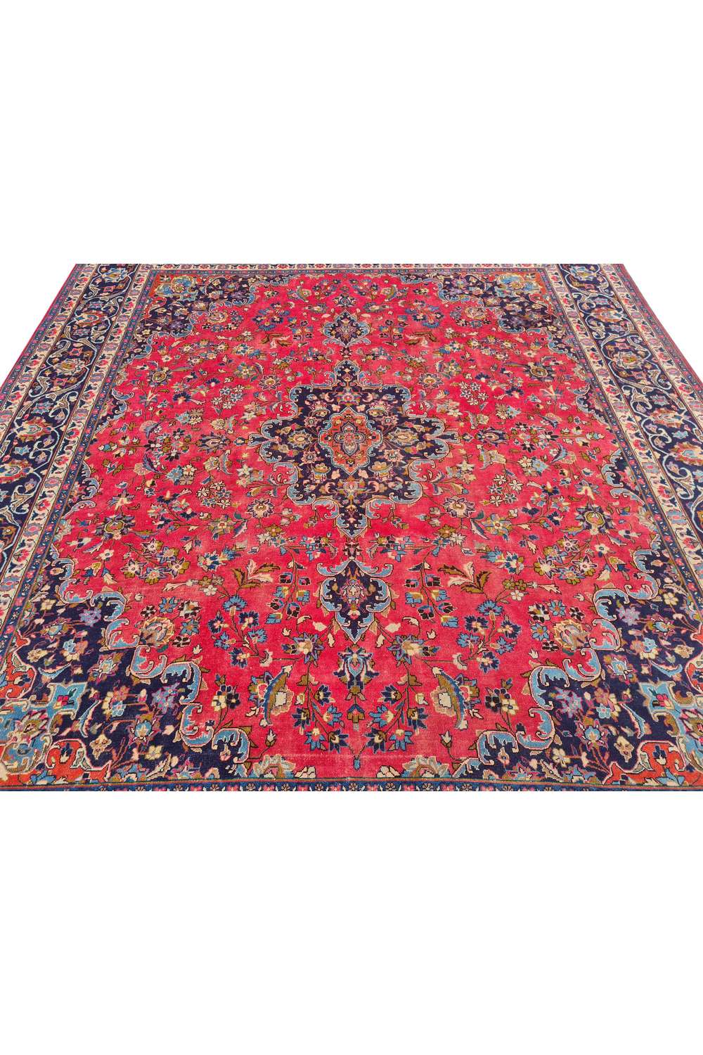 Amazing Hand Knotted Vintage Mashoud Wool Area Rug 11.2 x 9.5 Ft