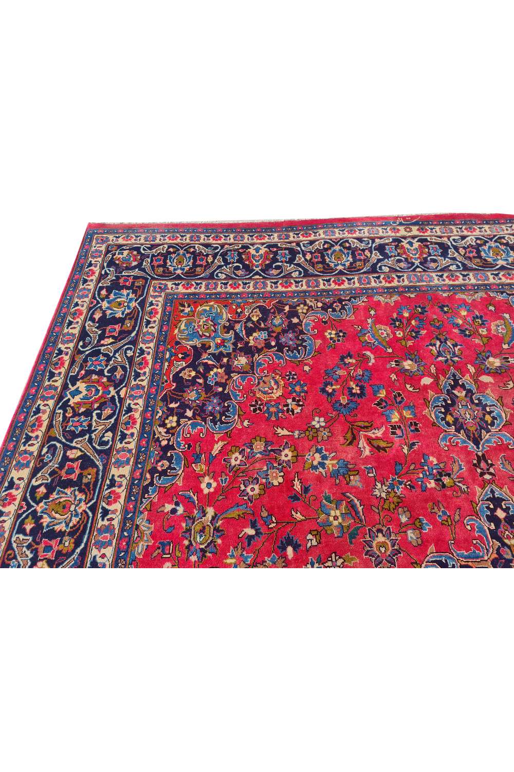 Amazing Hand Knotted Vintage Mashoud Wool Area Rug 11.2 x 9.5 Ft