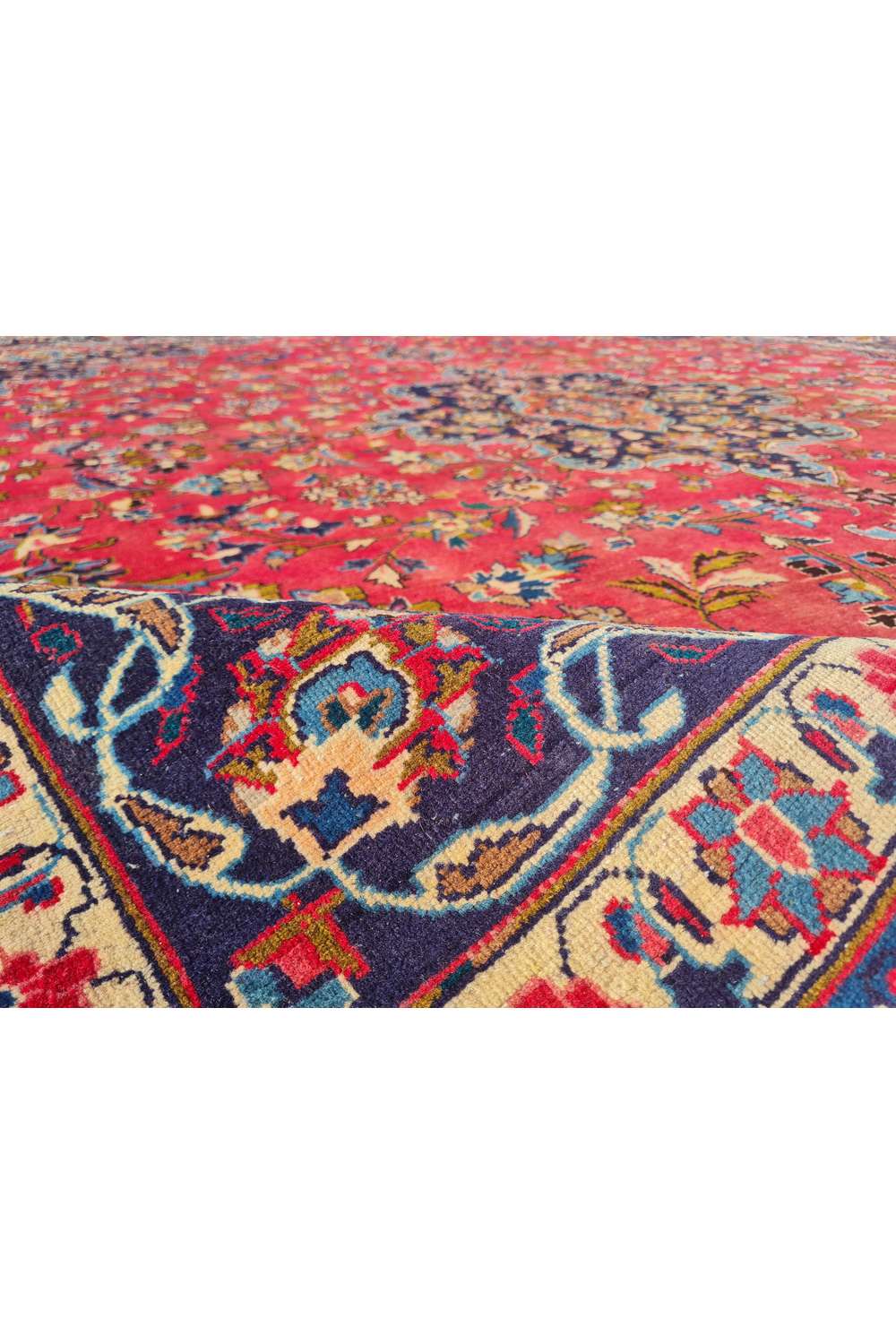 Amazing Hand Knotted Vintage Mashoud Wool Area Rug 11.2 x 9.5 Ft