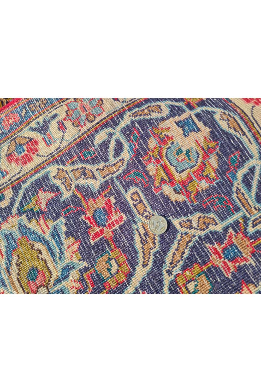 Amazing Hand Knotted Vintage Mashoud Wool Area Rug 11.2 x 9.5 Ft
